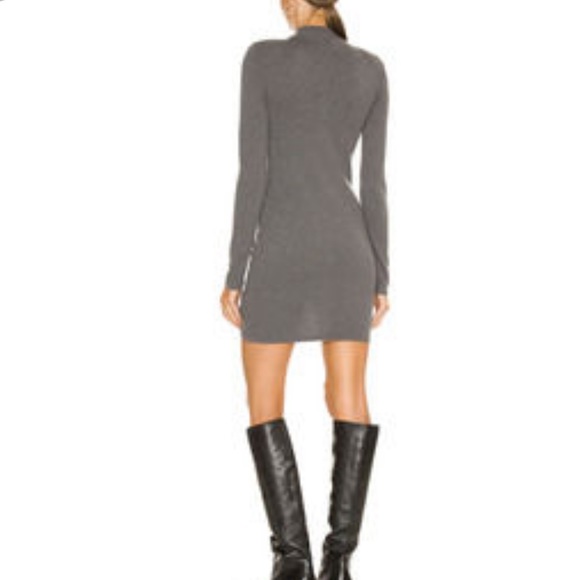 Ronny Kobo x Free People Macall M Gray Knit Adjustable Ruched Sweater Mini Dress - Picture 3 of 7